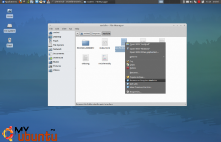 Dropbox для Xubuntu 12.04: расширение для Thunar